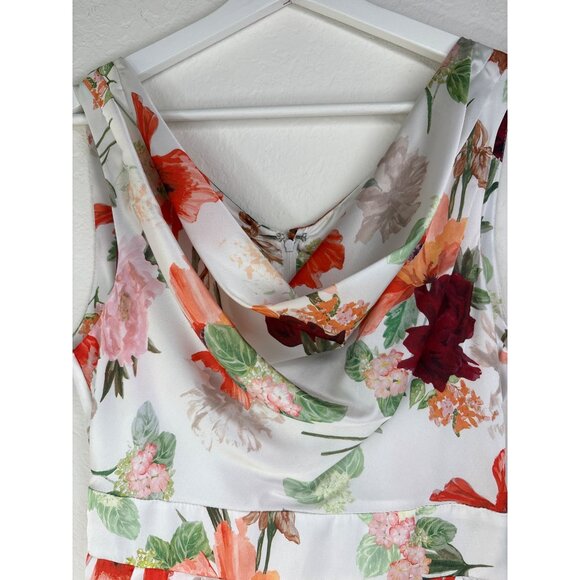 H&M Floral Print Sleeveless Cowl Neck Dress  Size 8 NWT - Picture 3 of 7
